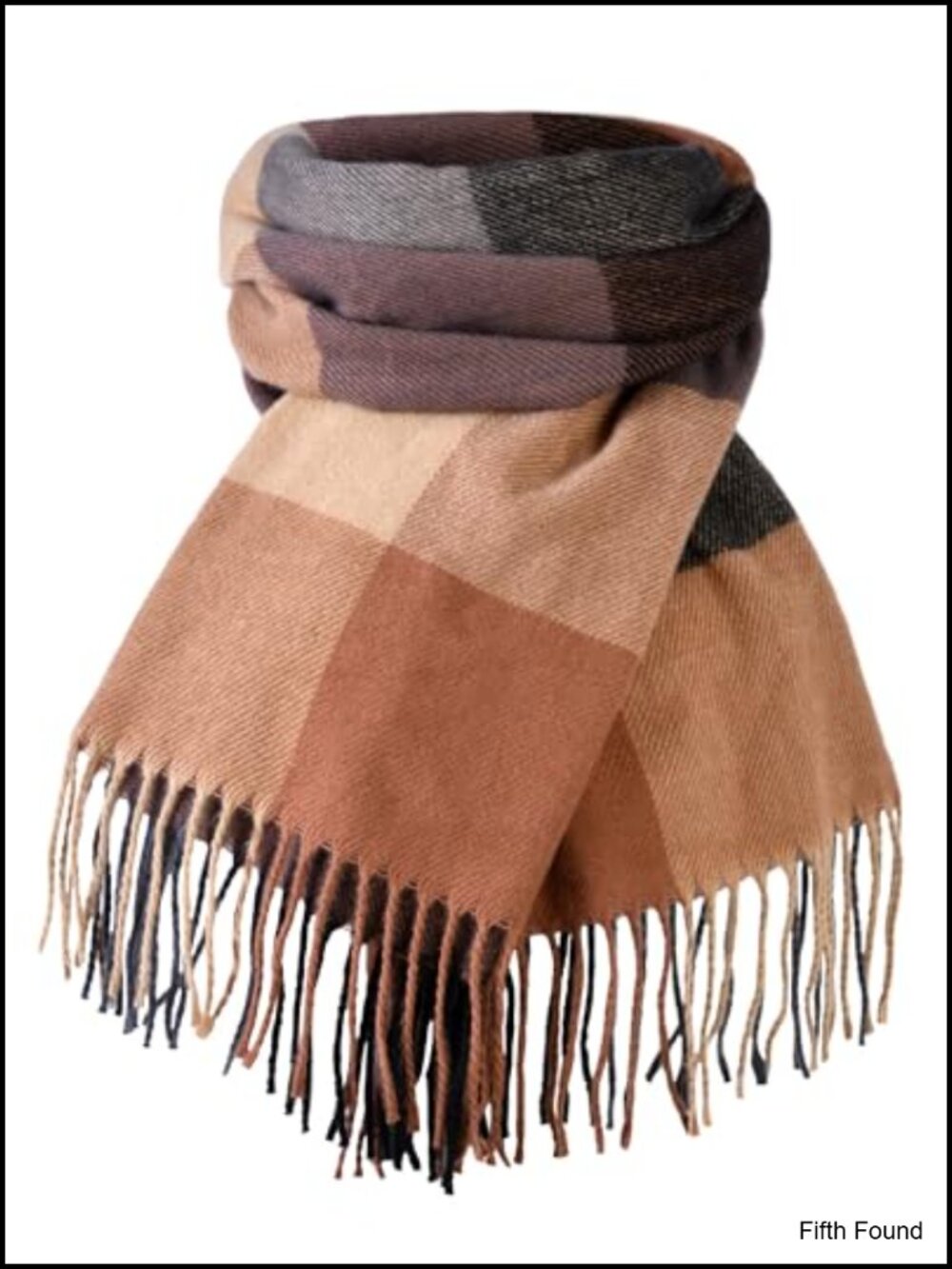 Plaid Winter Scarf Women Oversized Tassel Shawl Wrap Acrylic